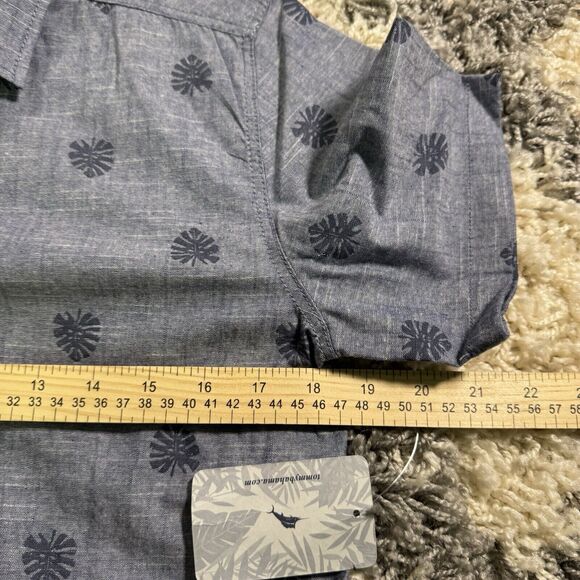 Boys Kids Youth Beach School Tommy Bahama Button Leaves Palms Shirt 16 (xxl) - Picture 5 of 7